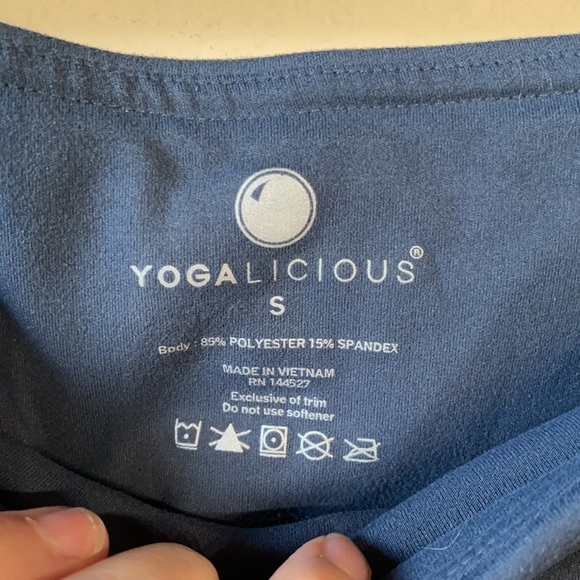 Yogalicious Blue High Waist Cutout Crop Leggings Size Small - Picture 6 of 10